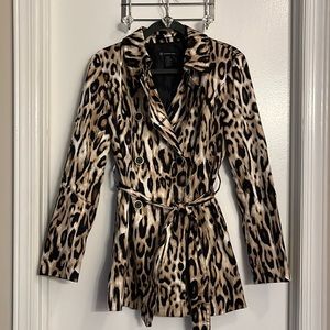 Inc leopard print trench coat - Size M